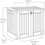 Large Keter MIDI Garden 880L Storage Box Beige Shed Outside Store Bike Bin Tool