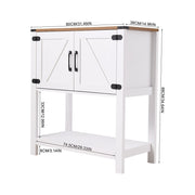 White Sideboard Cabinet Modern Farmhouse Storage Cabinet for Kitchen Dining Room