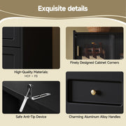 Tall 167cm Kitchen Storage Cabinet w/ App Control LED & Anti-Tip Safety, Black