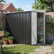 4 x 6FT Metal Garden Shed Outdoor Storage House Tool Sheds with Door and Vents