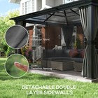 3.6 x 4m Aluminium Hardtop Gazebo Canopy with Polycarbonate Roof & Sidewalls