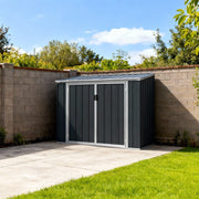 Anthracite Metal Garden Shed Outdoor Tools Storage Sheds Small House Bin Sheds