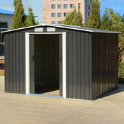 6 x 8 Metal Outdoor Garden Shed Storage House Apex Roof Floor Foundation Base