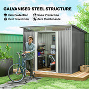 9 x 6.5ft Garden Shed Storage Tool organiser with Sliding Door Vent, Light Grey