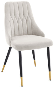 4 Velvet Dining Chairs Gold Tip Legs Beige Grey Blue Black velvet luxury