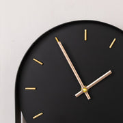 Black & Gold Pendulum Metal Analogue Wall Clock - 20cm x 55cm