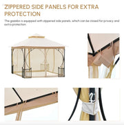 Outdoor Gazebo Party Tent Metal Patio Canopy Sun Shade Garden Curtain Shelter 3m