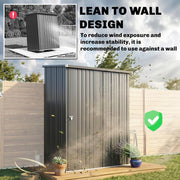 5ft x 3ft Outdoor Storage Shed w/ Lockable Door for Garden, Black