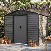 10x8ft Metal Garden Shed Large Outdoor Storage Tool Shed With Free Foundation