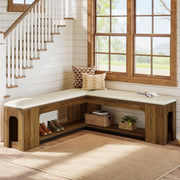 47.24'' Moden L Shaped Corner Bench with Removable Seat Cushion & 2-Tier Storage