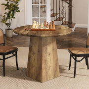 80cm Round Dining Table for 2-4, Farmhouse Small Kitchen Dinner Table with Base