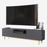 TV Unit TV Stand Sideboard Cabinet Cupboard White Gold Carved Doors Storage 180