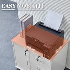 White Office Filing Cabinet Mobile Printer Stand File Storage Drawers Wheels