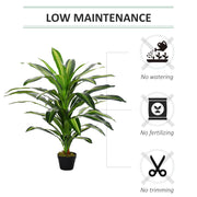 110cm/3.6FT Artificial Dracaena Plant Realistic Fake Tree Potted Indoor