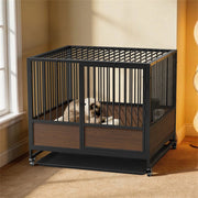Movable Metal Tube Cat Cage Stackable Crate Kennel Indoor for Cat Boarding Shops