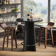 37.4'' Tall Round Bar Table Industrial Wooden Bistro Pub Table for Home Bars