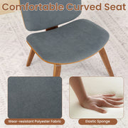 Modern Accent Chair Upholstered Side Chair with Curved Backrest-Brown
