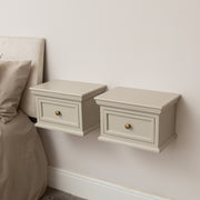 Pair of Taupe-Grey Wall Mounted Bedside Tables - Daventry Taupe-Grey Range