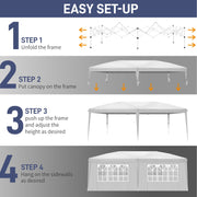 3m x 6m Pop Up Gazebo Party Tent Canopy Marquee with Storage Bag White