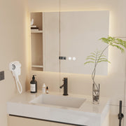 Large Rectangular LED Bathroom Mirror with illumination, Anti-Fog, Wall Mount