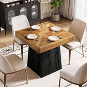 Solid Wood Square Dining Table 80CM Farmhouse Kitchen Table for 2-4 Person