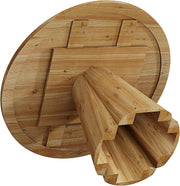 47.24 Inch Solid Wood Round Dining Table Farmhouse Kitchen Table for 4-6 People