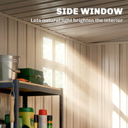 4 x 6ft Lean to Garden Storage Shed with Window, Dark Grey