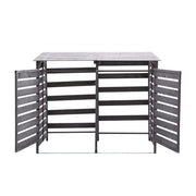 Double Wooden Wheelie Bin Store Outdoor Garden Storage Dustbin Shed