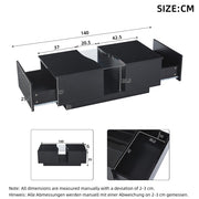 Led Coffee Table with 2 Drawer Storage, High Gloss Coffee Table for Living Room