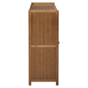 Shoe Cabinet Storage Organizer 4 Rattan Door Cupboard Footwear Stand Wooden Unit