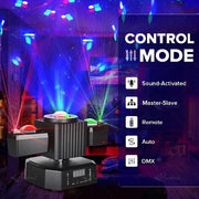 Disco Bar Rotating Stage Lights Moving Head Party Light Laser Beam Strobe Remote