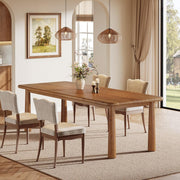 63-Inch Solid Wood Dining Table Farmhouse Rectangle Kitchen Table for 4-6 People