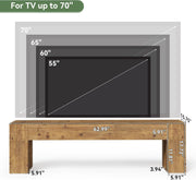 63-Inch Modern Solid Wood TV Stand with Open Storage for TVs up to 70 Inches