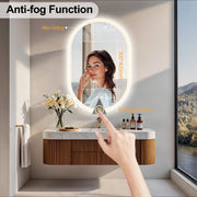 LUVODI LED Oval Bathroom Mirror Dimmable Inside Bluetooth Speaker Smart Mirror