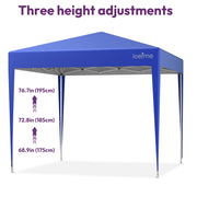 Heavy Duty 2.5x2.5m Pop Up Gazebo Waterproof Marquee with 4 Side Panels - Square