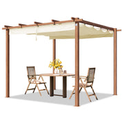 Pergola 3x3 3x4 m canopy garden gazebo pavilion retractable roof steel frame
