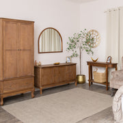 Wooden Half Moon Console Table with Shelf - Ashwell Range