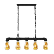 Industrial Pipe Chandelier 5 Way Pendant Ceiling Light Kitchen Dining Island E27