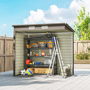 Outsunny 6 x 4FT Galvanised Metal Garden Shed with Lockable Door, Grey