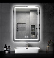 LED Lighted Anti-Fog Touch Dimmable Bathroom Mirror 50x70cm Wall Mounted