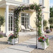 2M Garden Arch Metal Archway Gate Rose Vine Plants Climbing Trellis Heavy Duty