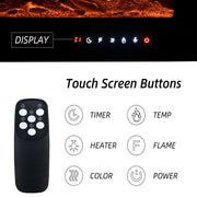 50In Inset Media Electric Heater LED Fireplace Wall Mounted Inset Standing Fire