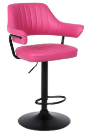 SET OF 2 PLUSH BAR STOOLS, GAS LIFT, BREAKFAST KITCHEN BAR PADDED ARMS & BACK