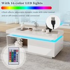Led Coffee Table With 2 Drawer Storage, High Gloss Coffee Table For Living Room
