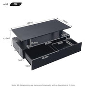 Led Coffee Table With 2 Drawer Storage, High Gloss Coffee Table For Living Room