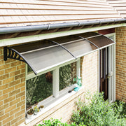 Door Canopy Outdoor Awning Rain Shelter for Window Porch, Brown