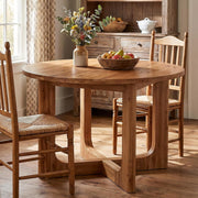 39.4'' Round Solid Wood Dining Table Modern Kitchen Dinner Table for 2-4 People