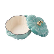 Pumpkin Shaped Enameled Cast Iron Casserole Pot with Lid Halloween Dutch Oven