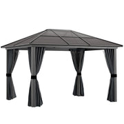 3.6 x 4m Aluminium Hardtop Gazebo Canopy with Polycarbonate Roof & Sidewalls