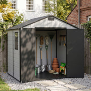 Plastic Garden Shed 8x4FT 8x6FT 8x8FT Apex Roof Outdoor Storage Sheds Tool Box